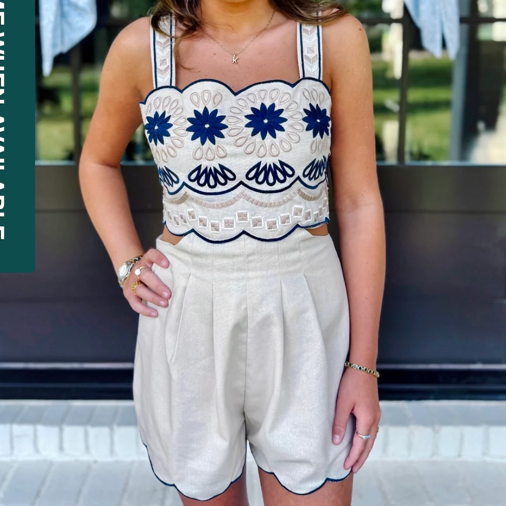 perfect embroidery romper for beach or a night out